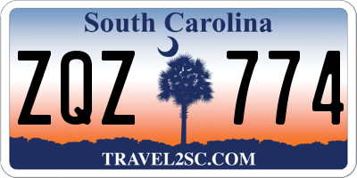 SC license plate ZQZ774