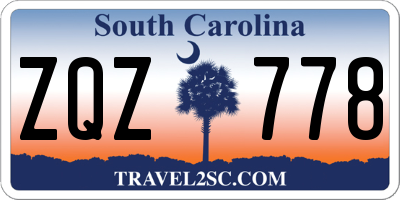 SC license plate ZQZ778