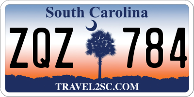 SC license plate ZQZ784