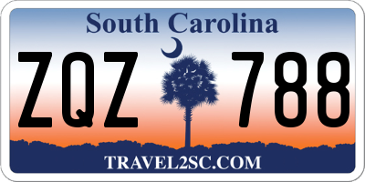 SC license plate ZQZ788