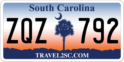 SC license plate ZQZ792