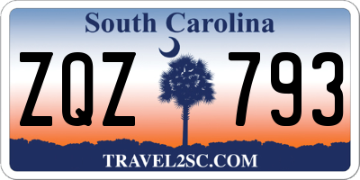 SC license plate ZQZ793