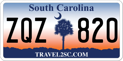 SC license plate ZQZ820