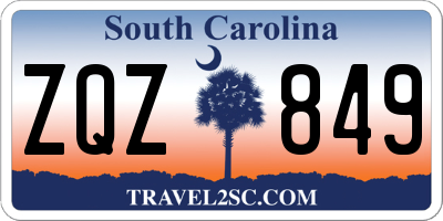 SC license plate ZQZ849