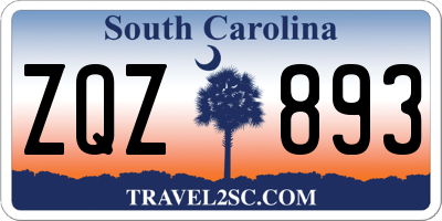 SC license plate ZQZ893