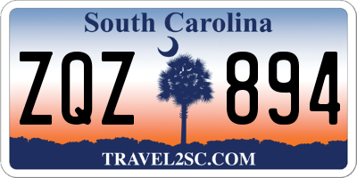SC license plate ZQZ894