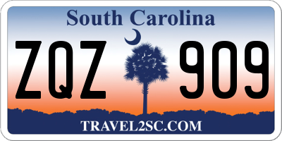 SC license plate ZQZ909