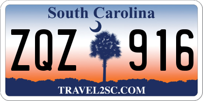SC license plate ZQZ916