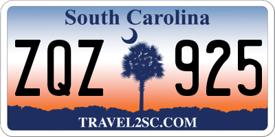 SC license plate ZQZ925