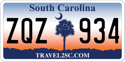 SC license plate ZQZ934