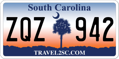 SC license plate ZQZ942