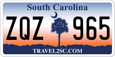 SC license plate ZQZ965