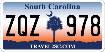 SC license plate ZQZ978
