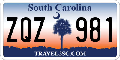 SC license plate ZQZ981