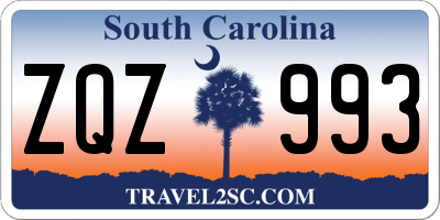 SC license plate ZQZ993