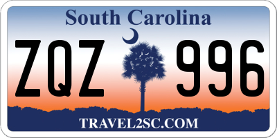 SC license plate ZQZ996