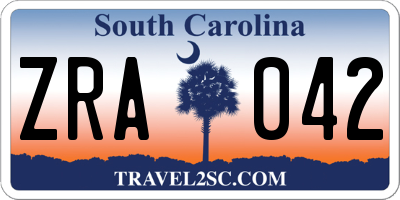 SC license plate ZRA042