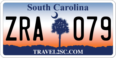 SC license plate ZRA079