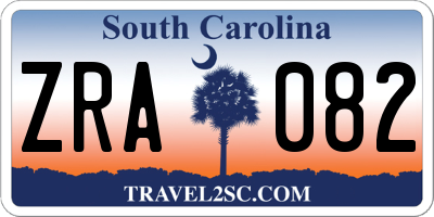 SC license plate ZRA082