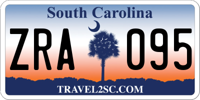 SC license plate ZRA095