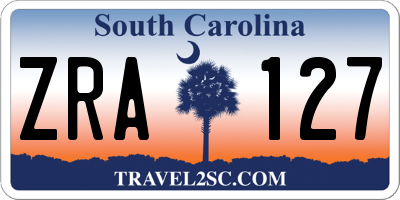 SC license plate ZRA127