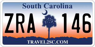 SC license plate ZRA146