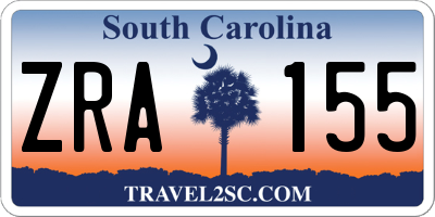 SC license plate ZRA155