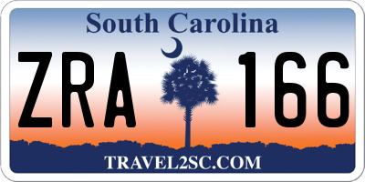 SC license plate ZRA166