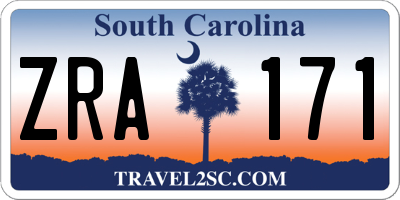 SC license plate ZRA171