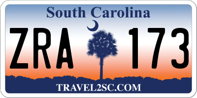 SC license plate ZRA173