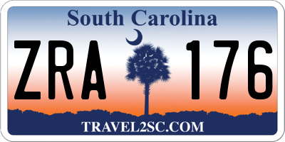 SC license plate ZRA176