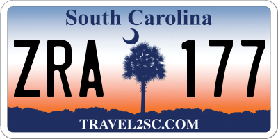SC license plate ZRA177