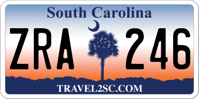 SC license plate ZRA246