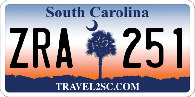 SC license plate ZRA251