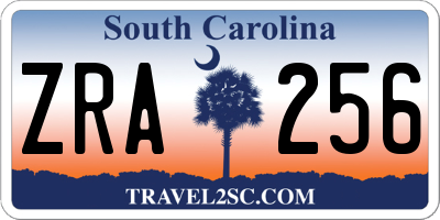 SC license plate ZRA256