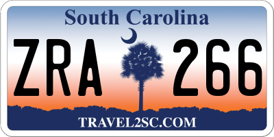 SC license plate ZRA266