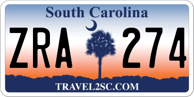 SC license plate ZRA274