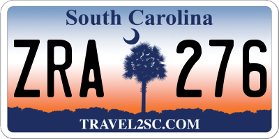 SC license plate ZRA276