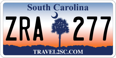 SC license plate ZRA277