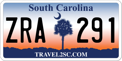 SC license plate ZRA291