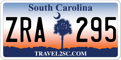 SC license plate ZRA295