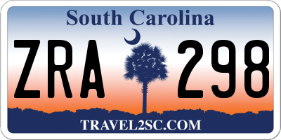 SC license plate ZRA298