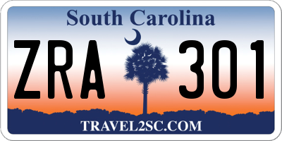 SC license plate ZRA301