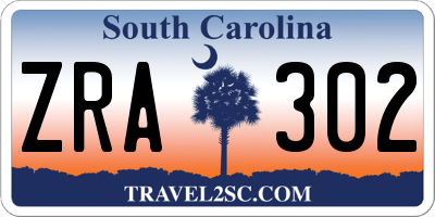 SC license plate ZRA302