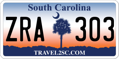 SC license plate ZRA303