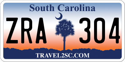 SC license plate ZRA304