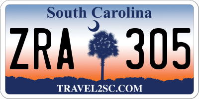 SC license plate ZRA305