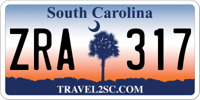 SC license plate ZRA317