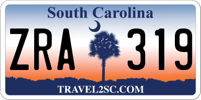 SC license plate ZRA319