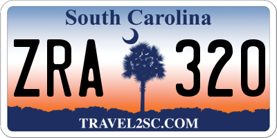 SC license plate ZRA320